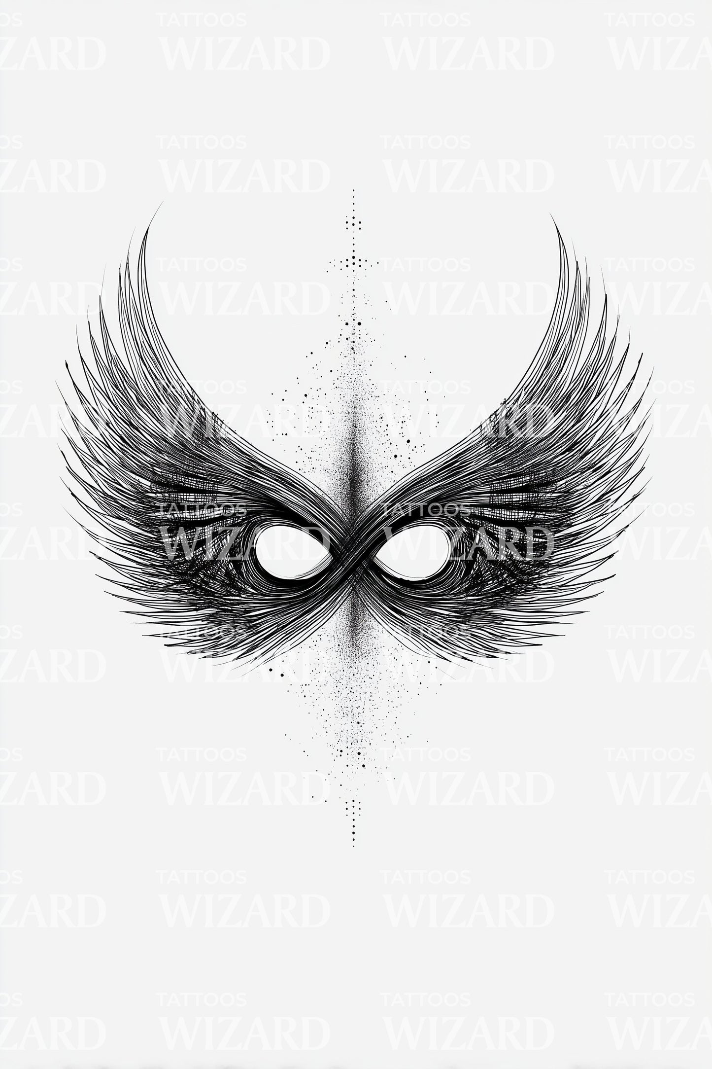 Symmetric Winged Infinity Tattoo Design