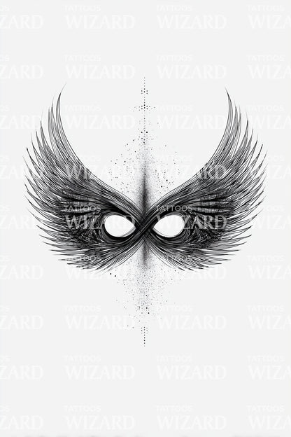 Symmetric Winged Infinity Tattoo Design