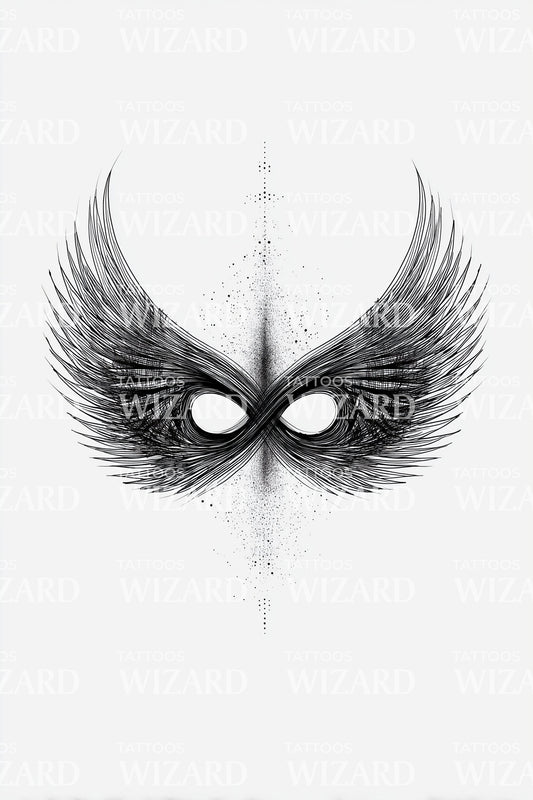 Symmetric Winged Infinity Tattoo Design
