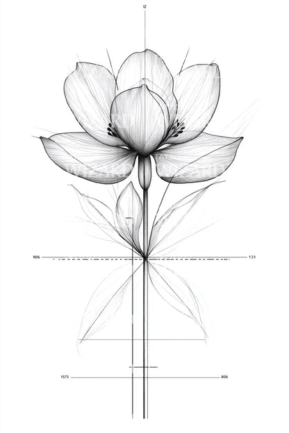 Symmetrical Lotus Geometry Tattoo Design