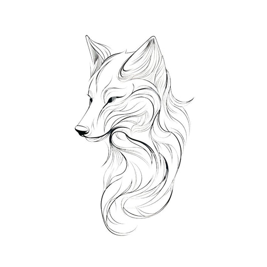 Sketch Fox Tattoo Design