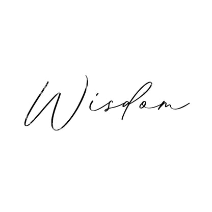 Wisdom Lettering Fineline Tattoo Design
