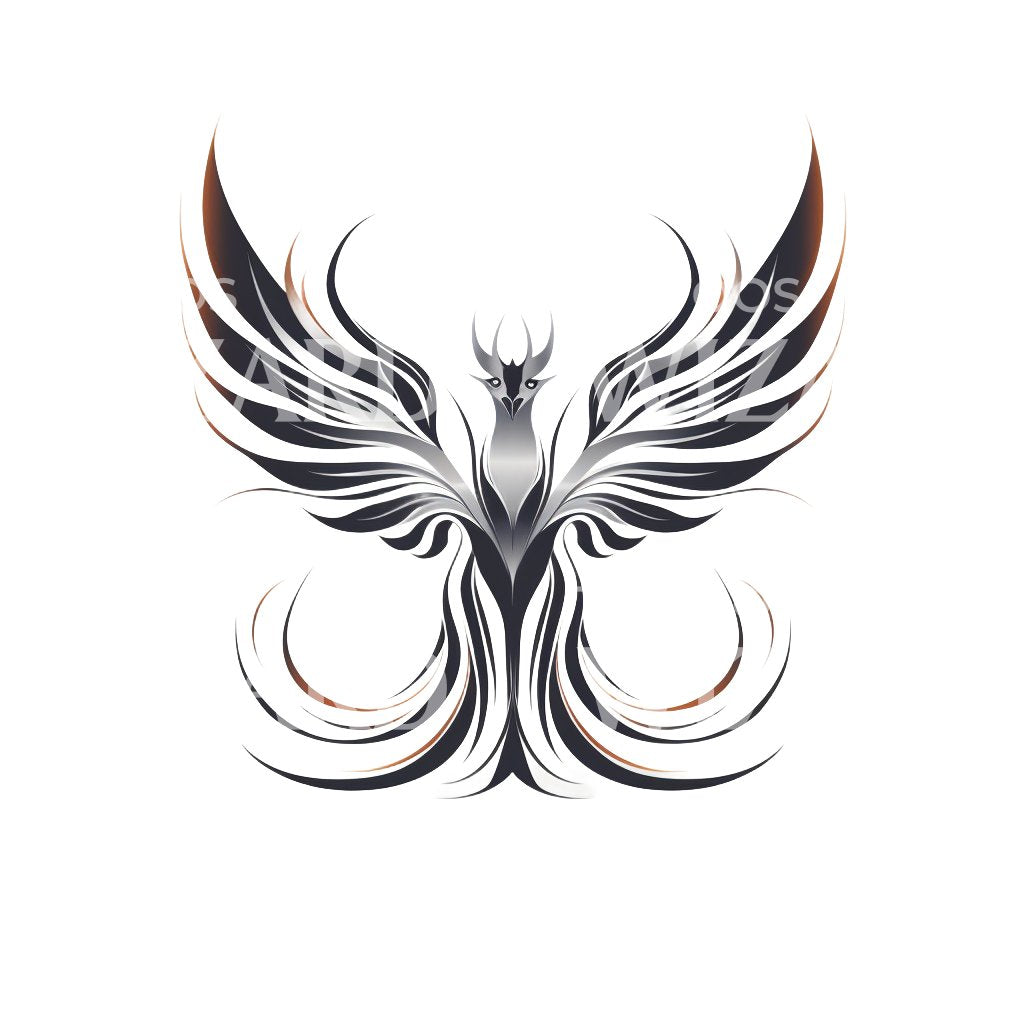 Mystical Simple Phoenix Tattoo Design