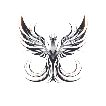 Mystical Simple Phoenix Tattoo Design