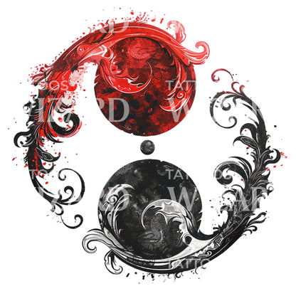 Spiritual Yin Yang Correlation Tattoo Design