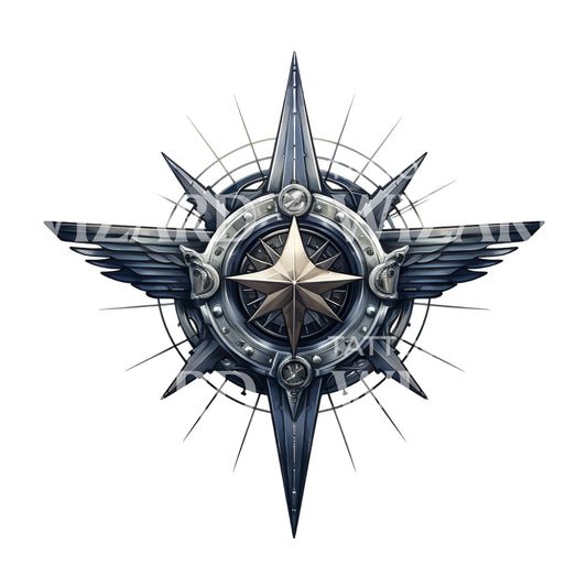 Neo Traditional Airforce Symbol Tattoo Design