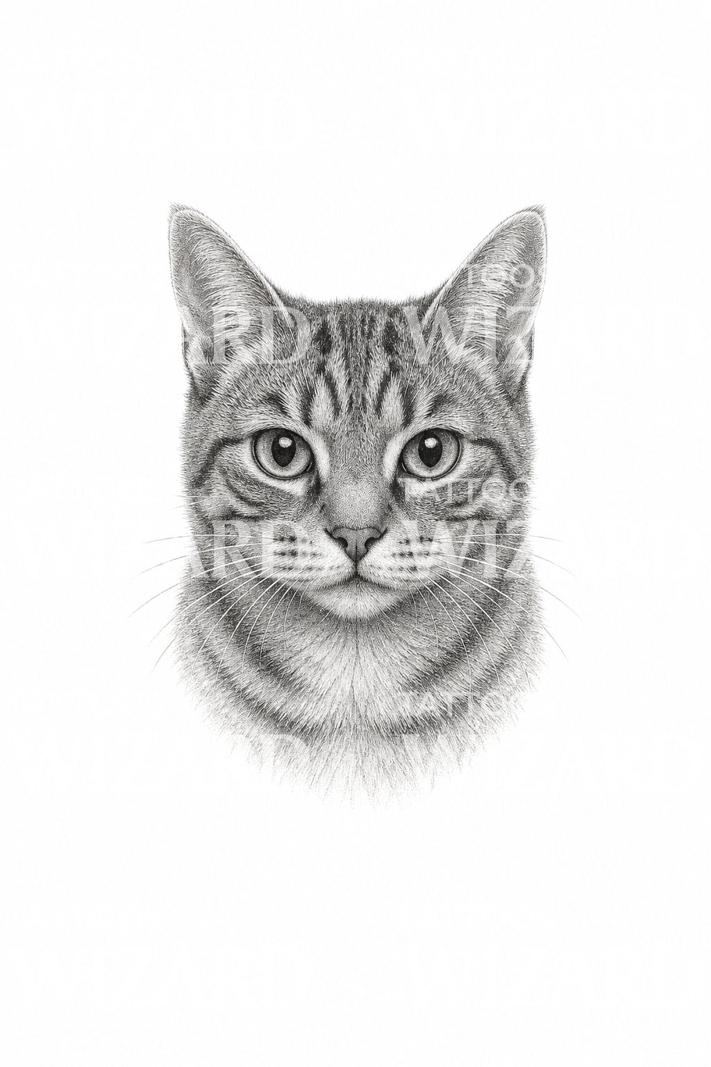 Tabby Cat Micro Realism Tattoo Idea