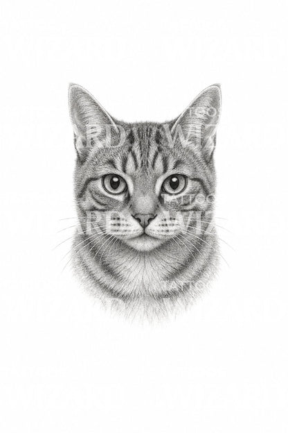Tabby Cat Micro Realism Tattoo Idea