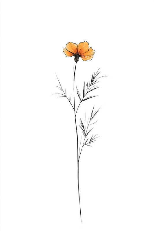 高耸的双瓣花纹身设计