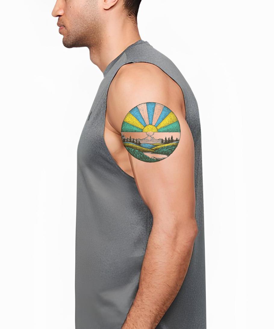 Tanzania Sunrise Valley Tattoo Design