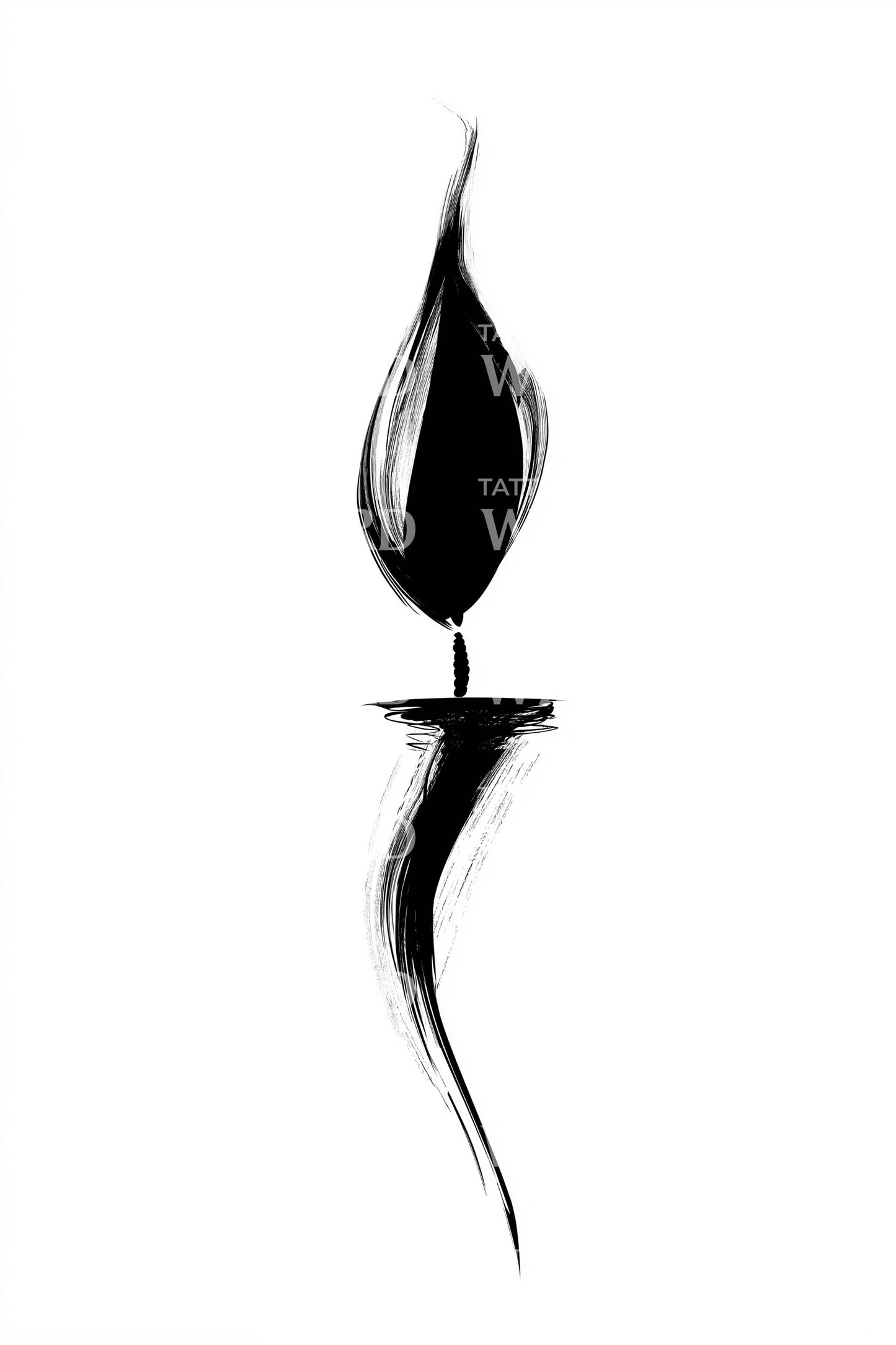Taper Candle Ink Tattoo Design
