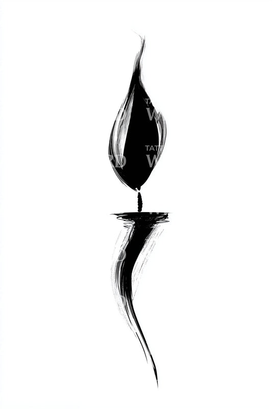 Taper Candle Ink Tattoo Design