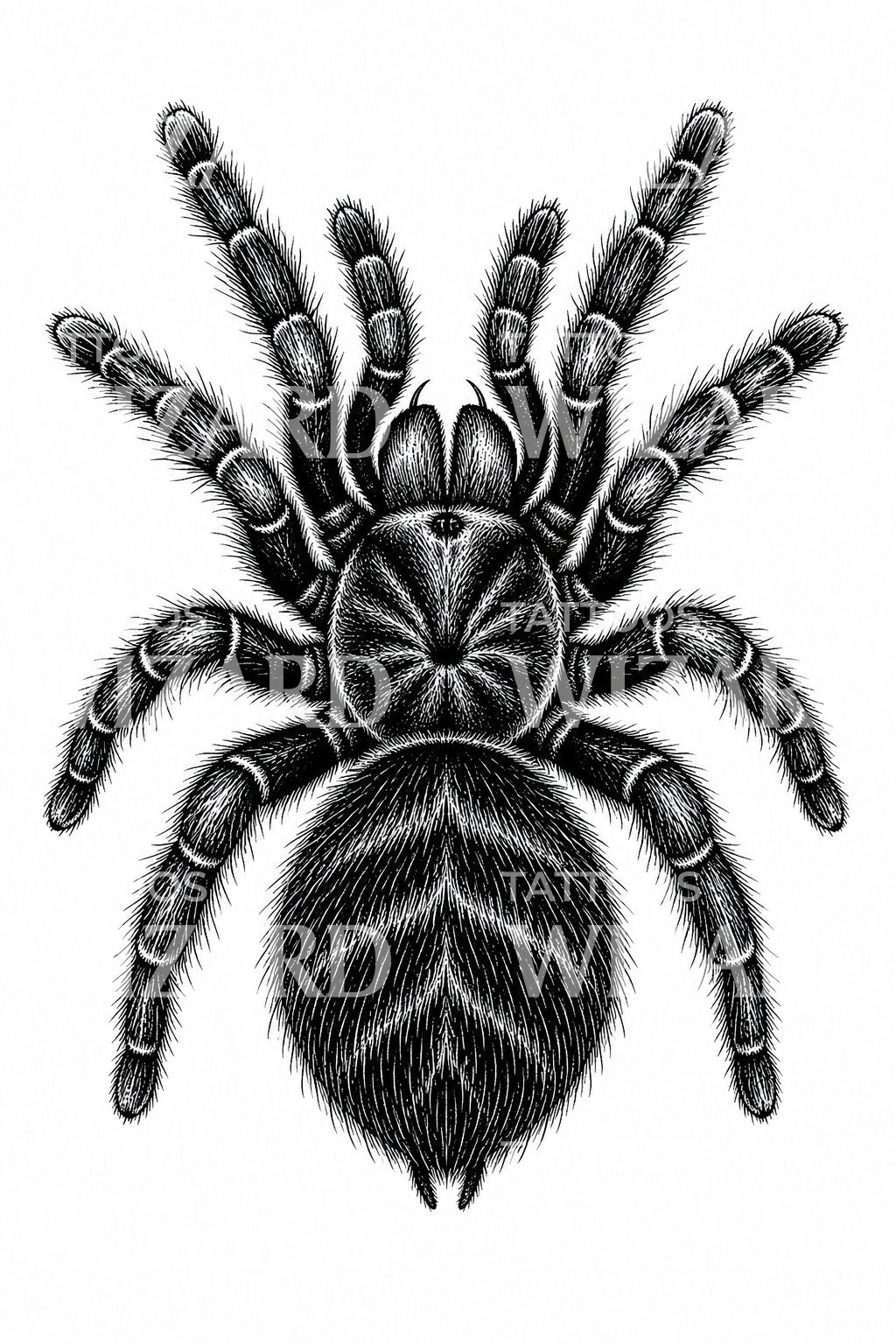 Tarantel Blackwork Tatueringsdesign