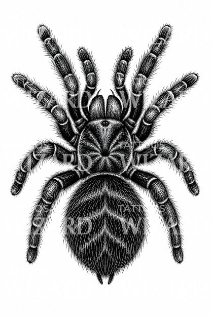 Tarantel Blackwork Tatueringsdesign