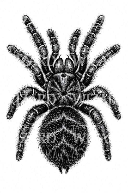 Blackwork návrh tetování s tarantulí