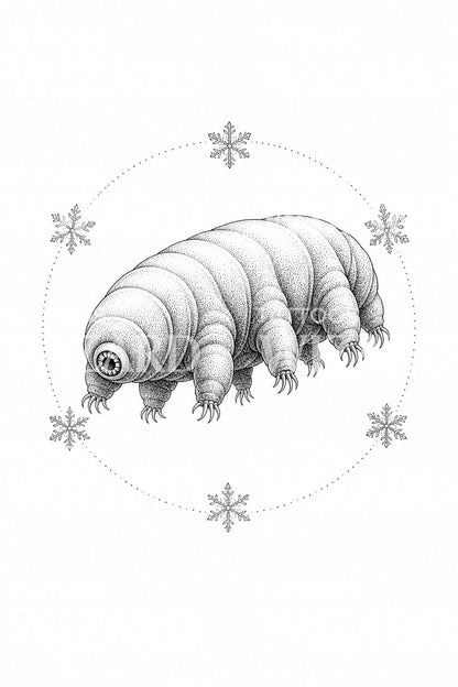 Tardigrade Water Bear Tattoo Illustration