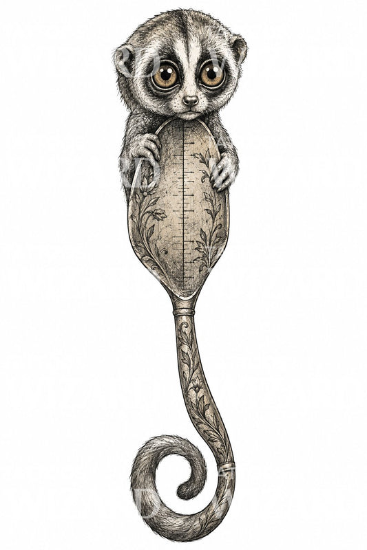 Bloemrijk tarsier-tattoo-ontwerp
