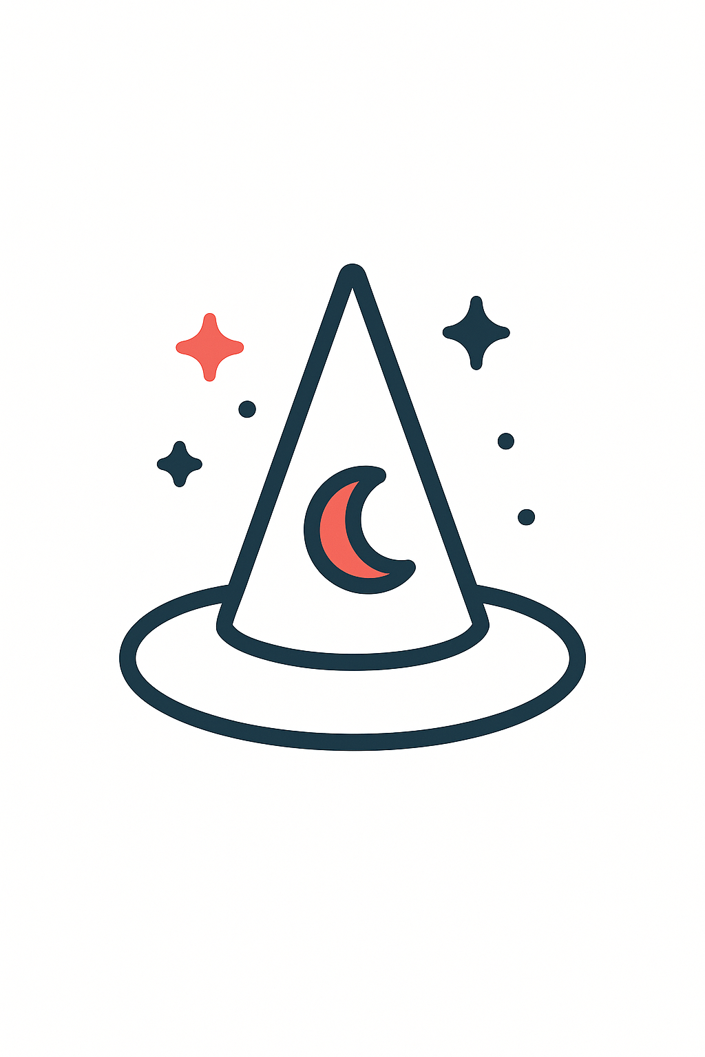 Tattoos Wizard Premium — wizard hat with stars and crescent moon