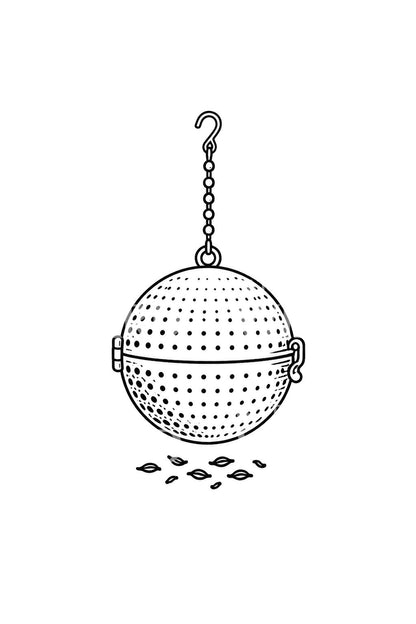 Tatueringsdesign med tekula och lösa teblad