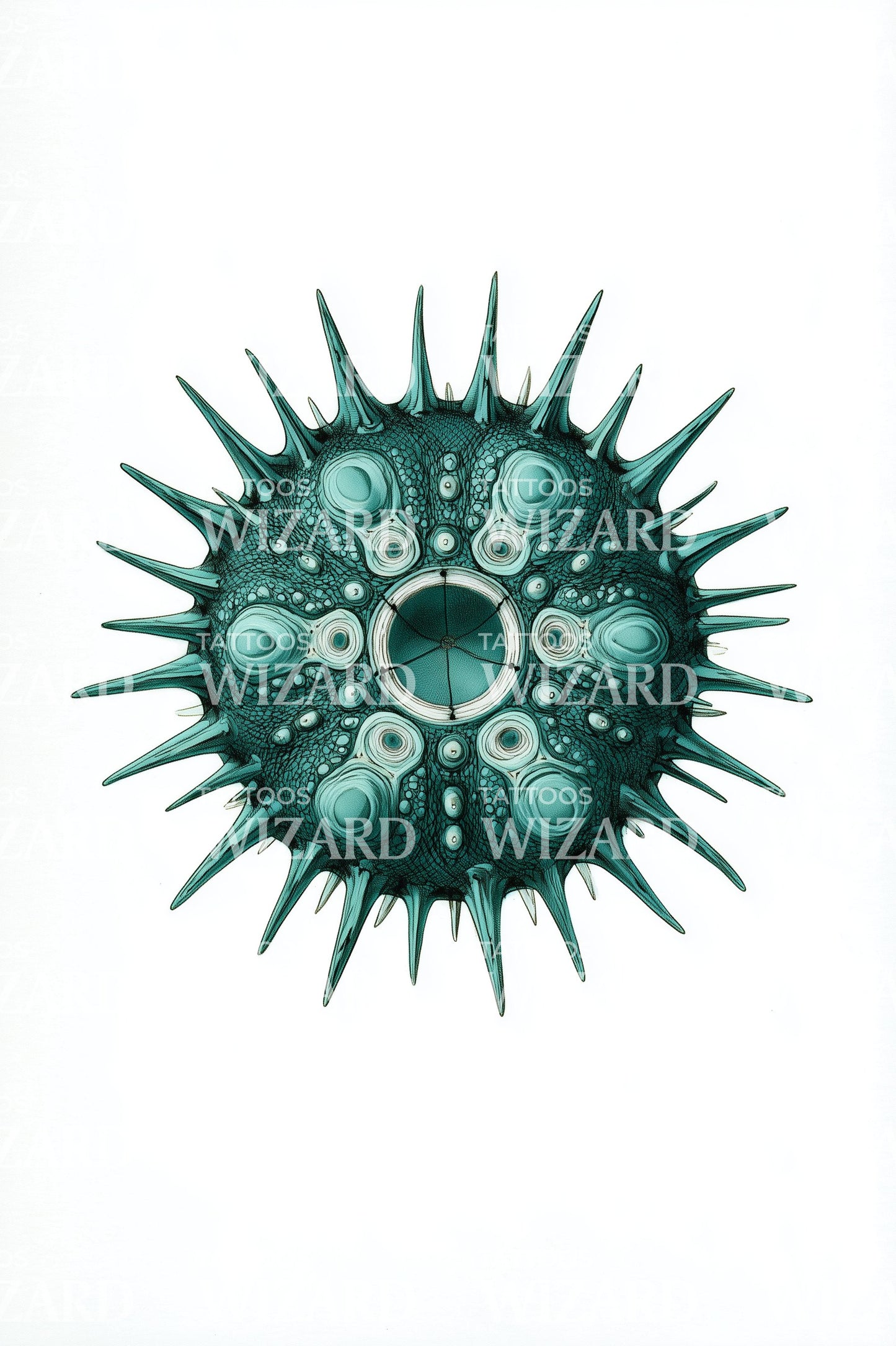 Teal Spore Orb Tattoo Design