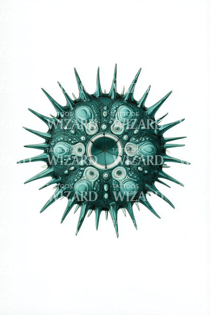 Teal Spore Orb Tattoo Design