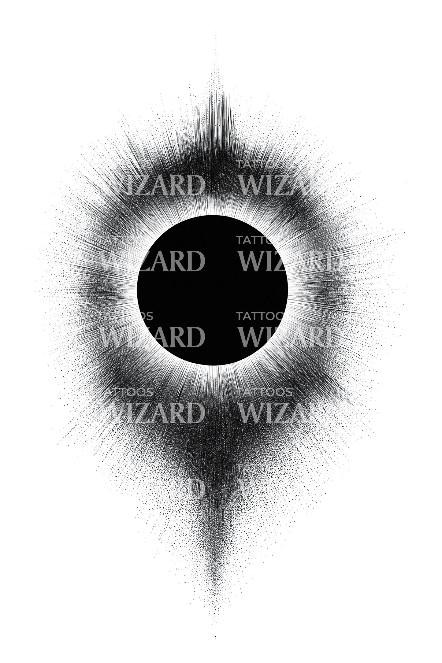 Teardrop Eclipse Shadow Tattoo Design