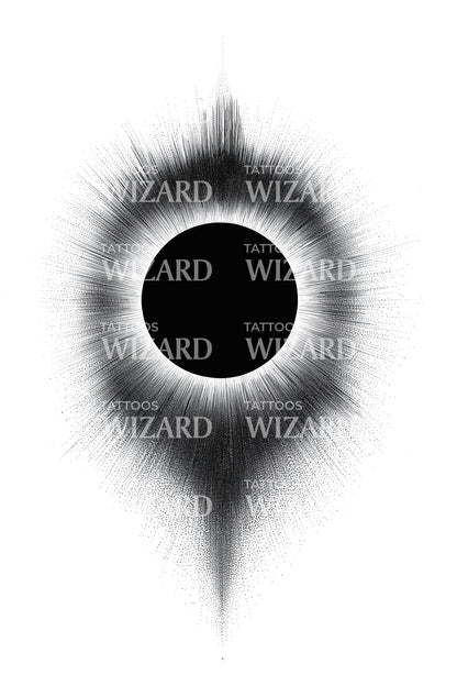 Teardrop Eclipse Shadow Tattoo Design