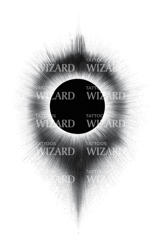 Teardrop Eclipse Shadow Tattoo Design