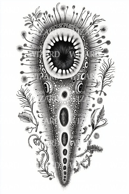 Teardrop Eye Organism Tattoo Illustration