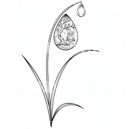 Teardrop Swing Tree Tattoo Design