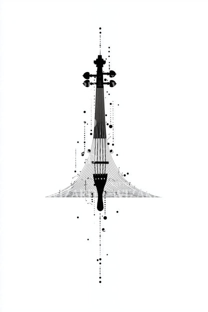 Idea tatuaggio schema tecnico del violino
