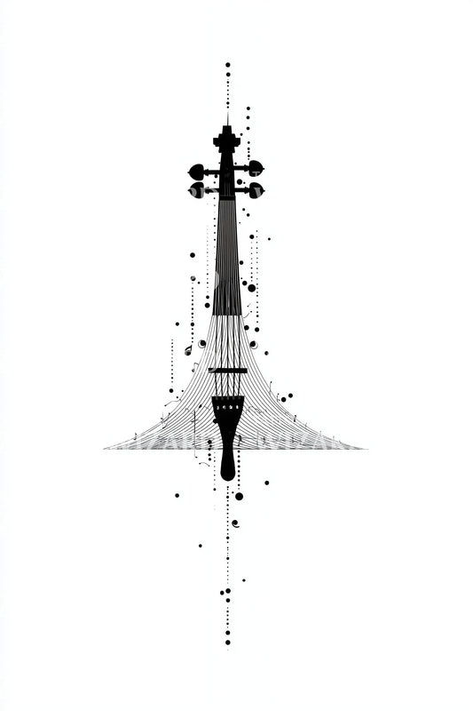 Idea tatuaggio schema tecnico del violino