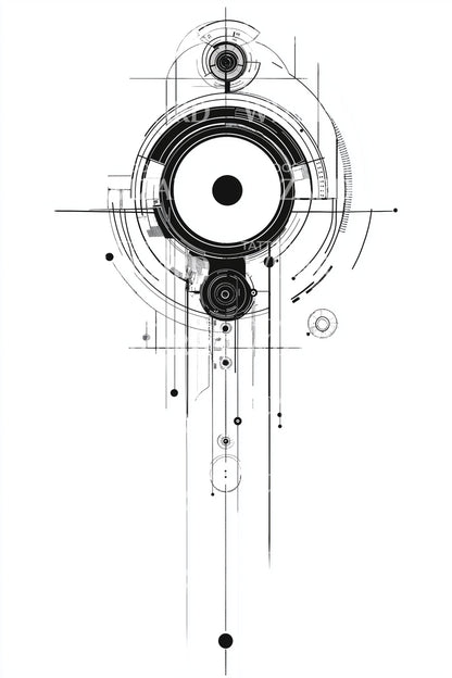 Techno Sacred Circle Tattoo Design