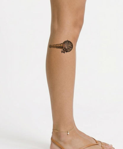 Diseño de Tatuaje Portal y Telescopio Steampunk