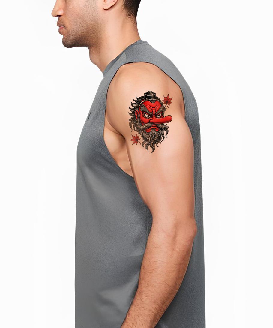 Tengu Mask Tattoo Design