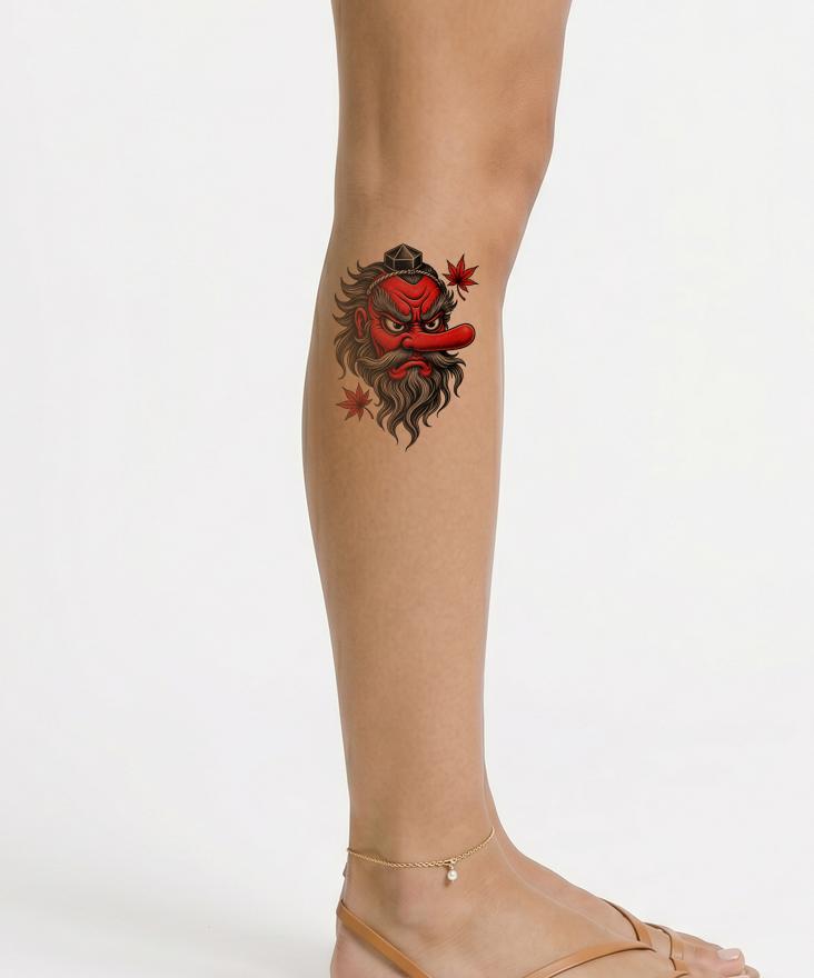 Tengu Mask Tattoo Design