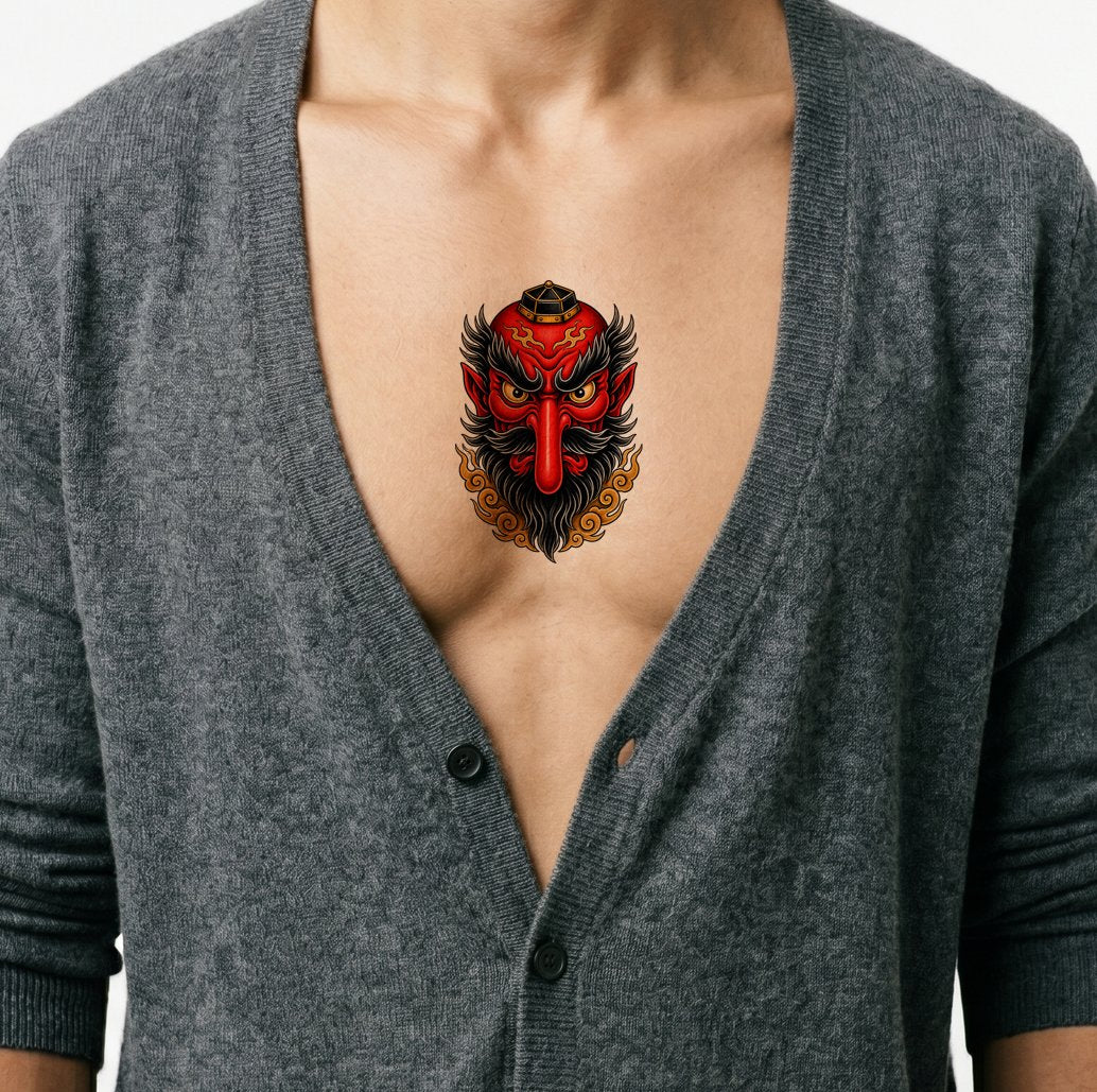 Tetovací návrh masky tengu