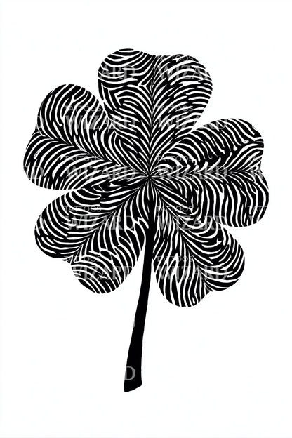Texturiertes Kleeblatt Tattoo Design