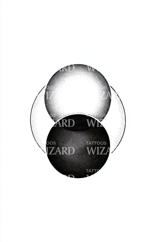 Textured Orb Overlap Tattoo Design