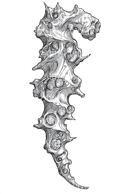 Textured Sea Dragon Microbe Tattoo Design