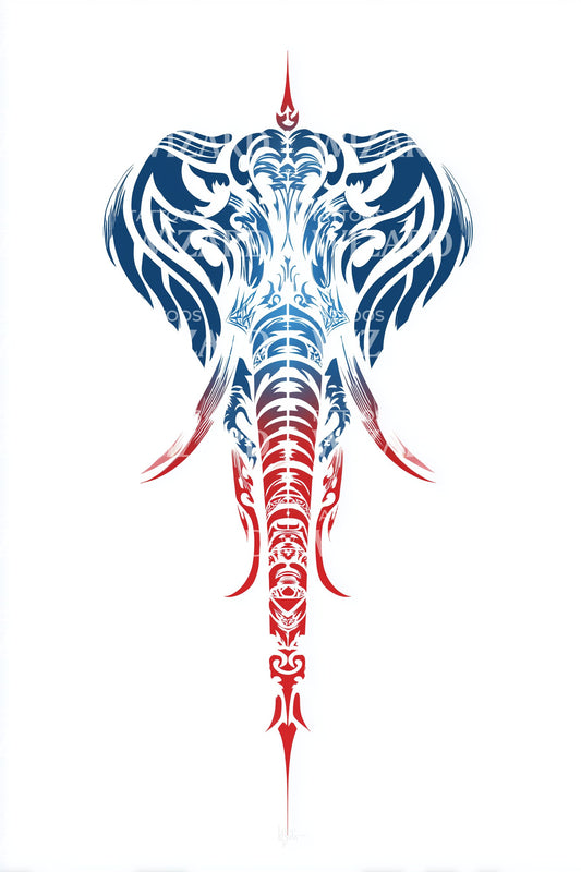 Design de Tatuagem Tribal de Elefante da Tailândia