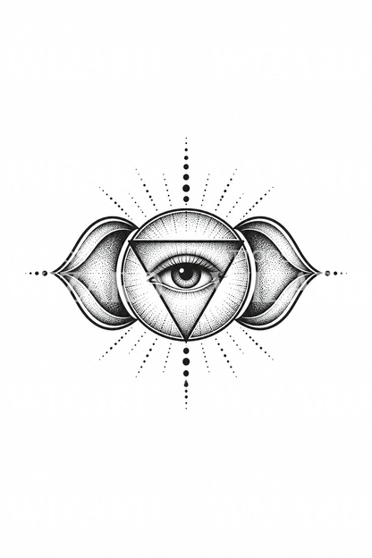 Third Eye Chakra Dotwork Tattoo Design