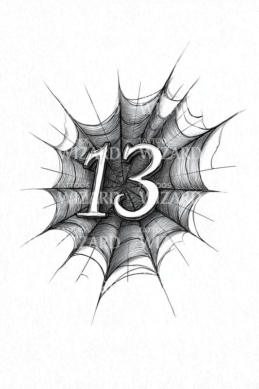 Conception de tatouage éclat web treize
