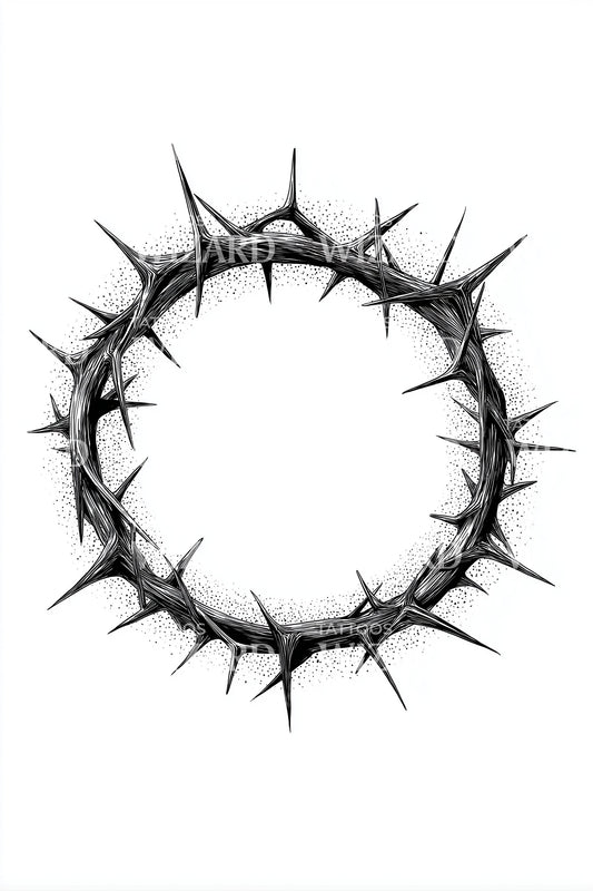 Thorn Halo Wreath Tattoo Illustration