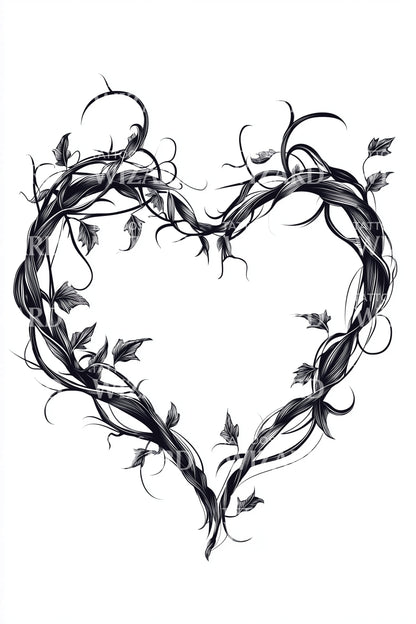 Thorned Heart Wreath Tattoo Design