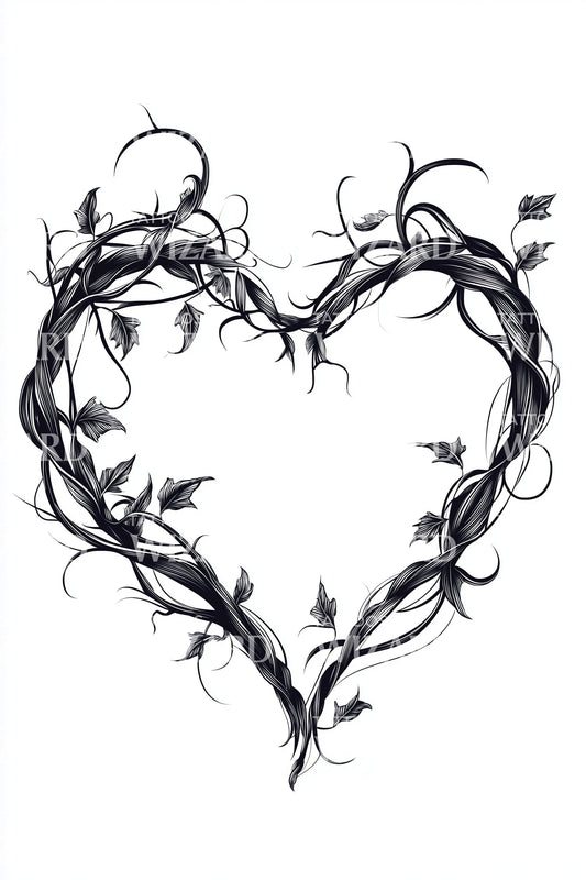 Thorned Heart Wreath Tattoo Design