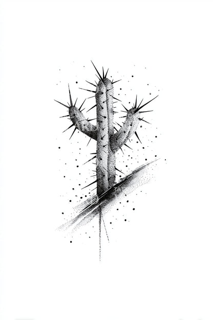 Thorny Branch Ink Tattoo Design