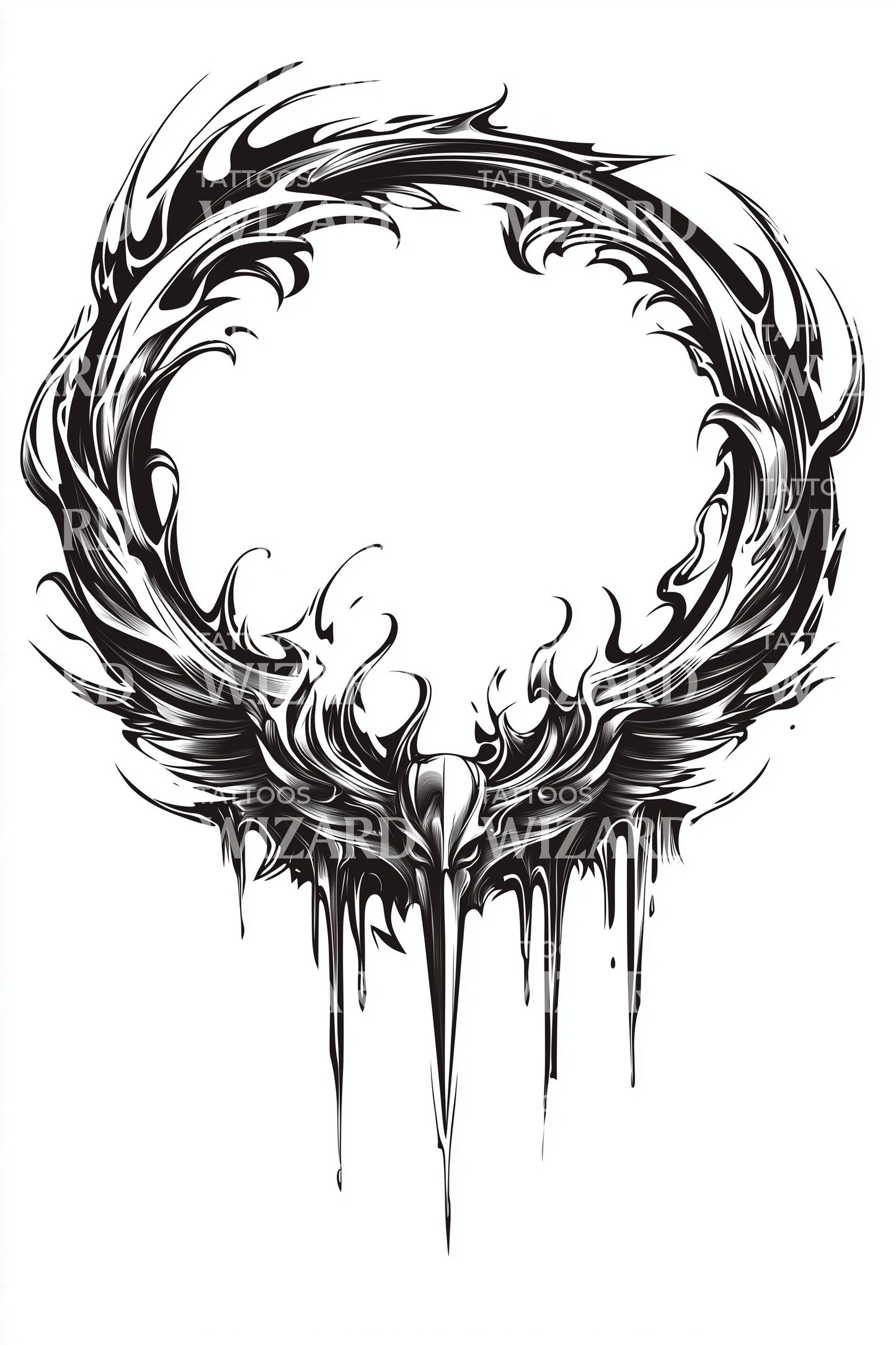 Thorny Circular Wreath Tattoo Design