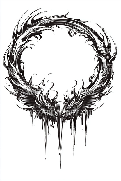 Thorny Circular Wreath Tattoo Design