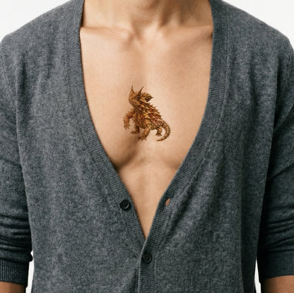 Tatueringsillustration av en törnig djävulsödla